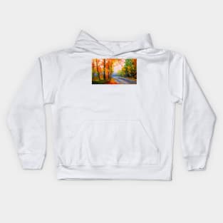 Autumn road Kids Hoodie